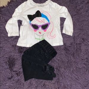 Baby gap black jeans and long sleeve top
